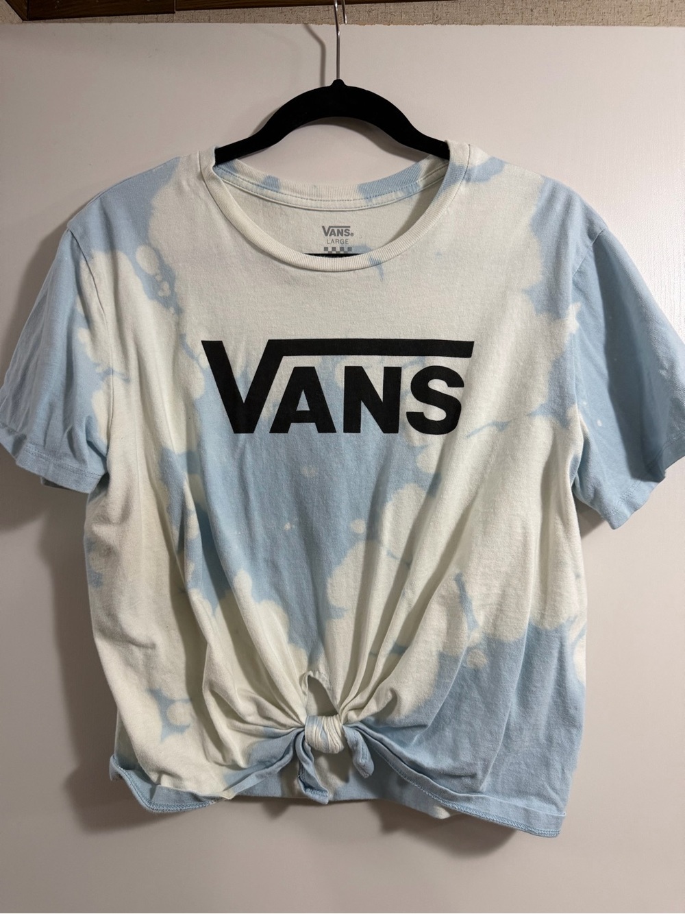Vans Light Blue & White Tie-Dye Knot Front Tee